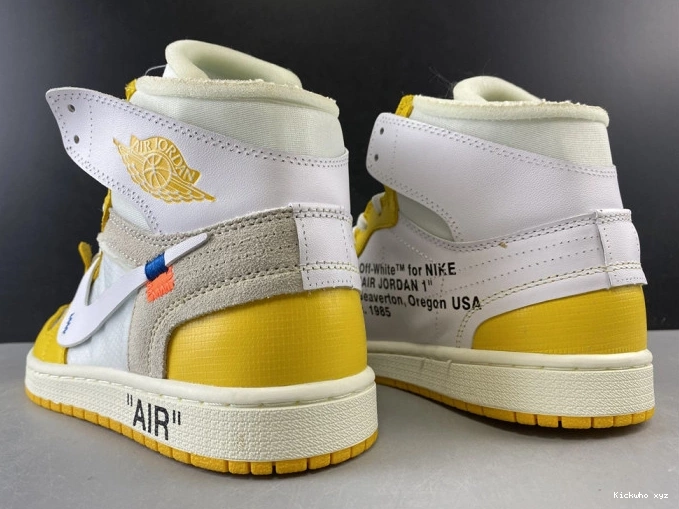 1 NRG AQ0818-149 Yellow-Cone Powder Off-White Dark Jordan x Air White 0816